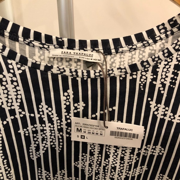 NWT Zara 💯% Cotton Printed Blouse Top Medium - Picture 4 of 6